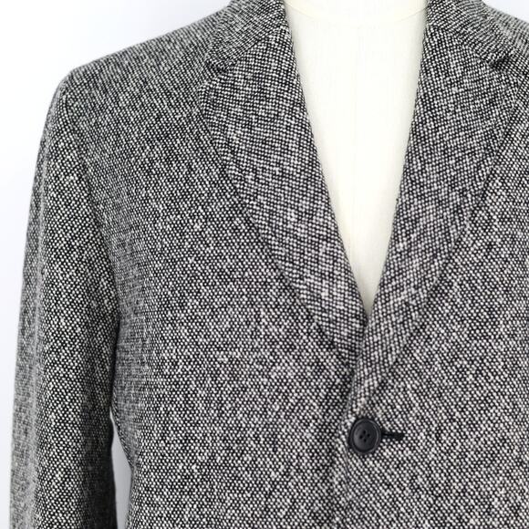 Hugo Boss Men's Charcoal Melange Wool Malte Modern Slim-Fit Overcoat Size 40R - Picture 5 of 12